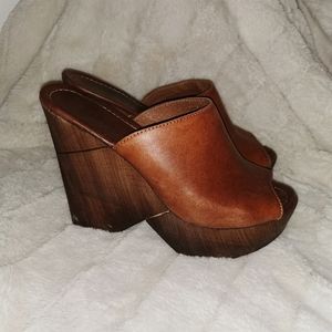 Aldo Mules wedge heel platform leather